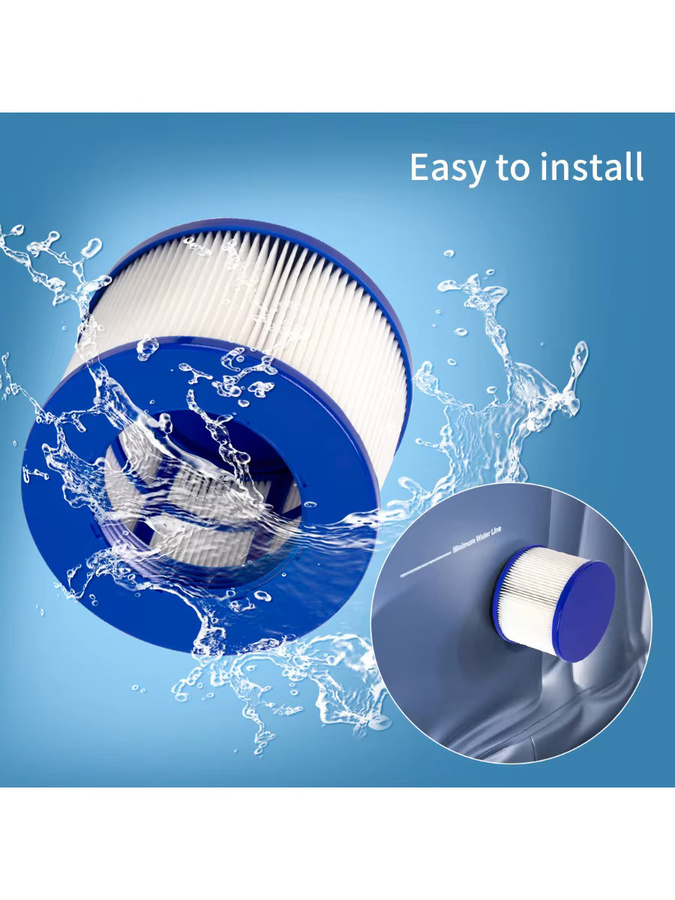 Arebos Filterpatrone für Clever Spa aufblasbare Massage-Whirlpools, Blau, B: 7,5 cm, H: 10 cm - Bild 5