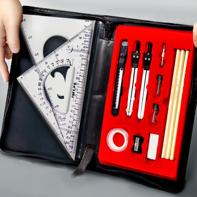 Mechanisches Zeichenwerkzeug-Set mit Kompass für professionelles Zeichnen und technische Zeichnungen für Studenten - Bild 1