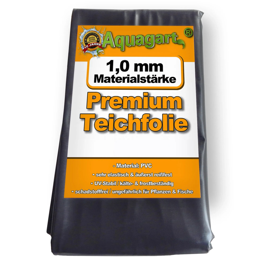 Aquagart Teichfolie aus PVC in Schwarz für deinen Gartenteich, B/B: 6 x 6 m, Stärke: 1,0 mm - Bild 2