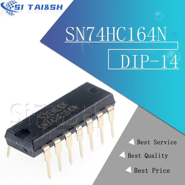 10 Stück SN74HC164N IC Schieberegister DIP14 in Schwarz von Si Tai&SH - Bild 1