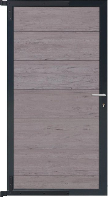 GartenLand Steckzauntor Ameland aus WPC und Aluminium in Sand-Multicolor und Anthrazit, B: 90 cm, H: 175 cm - Bild 1