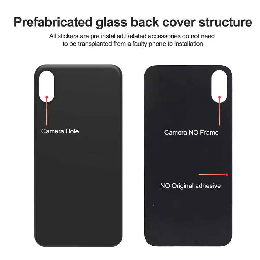 Apple Ersatz Gehäuseabdeckung Glaspanel für iPhone X, iPhone XS und iPhone XS Max in Schwarz oder Weiß - Bild 3