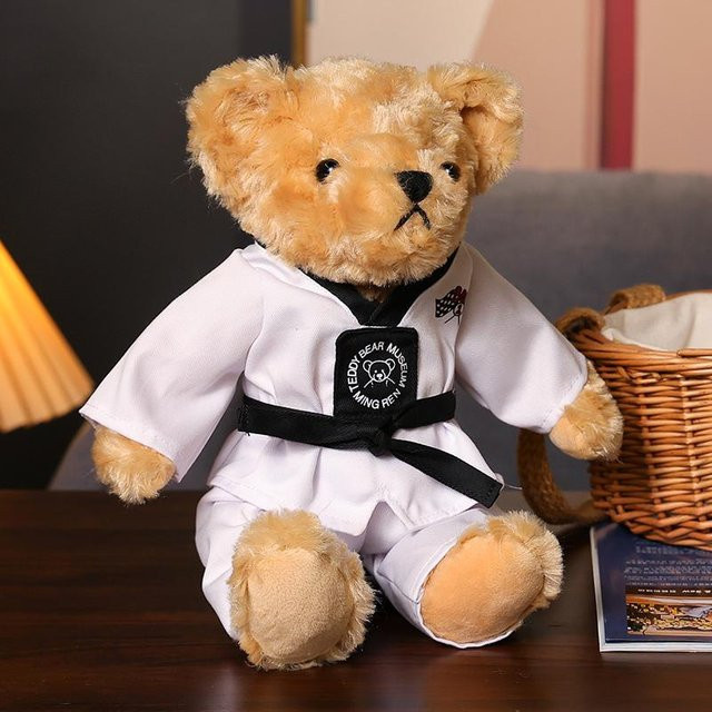 Kidsly Taekwondo-Teddybär-Plüschtier, 25cm, ab 3 Jahren - Bild 1
