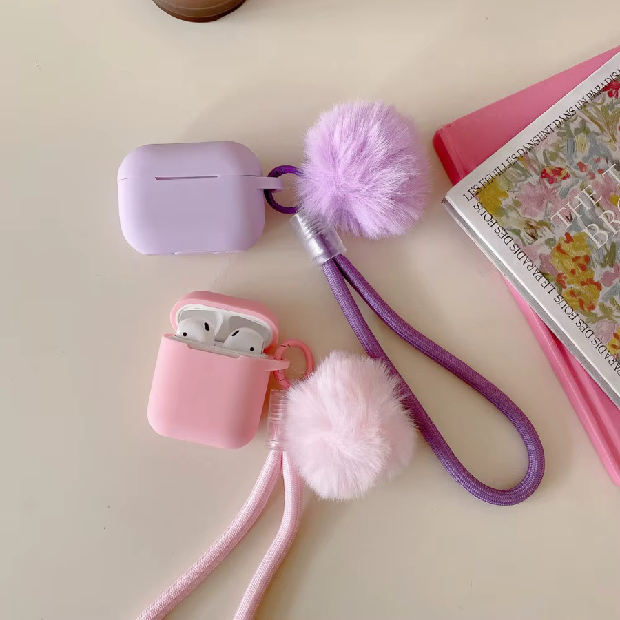 Silikonhülle für AirPods Pro 2 in Bonbonfarben mit Lanyard-Kettenzubehör, Multicolour - Bild 1
