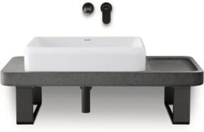 Duravit Waschtisch-Konsolen-Set Qatego in Lavica poliert, Farbe: Grau, B/T/H: 100 x 45 x 90 cm - Bild 1
