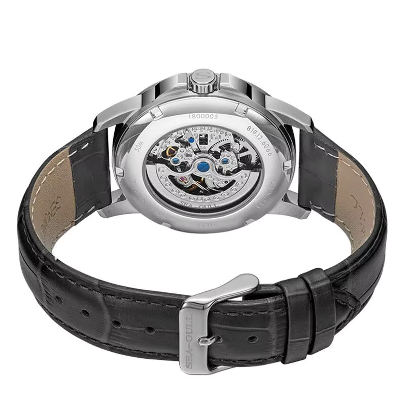 Seagull Automatikuhr, Edelstahl, Leder, 41 mm, Herren - Bild 5