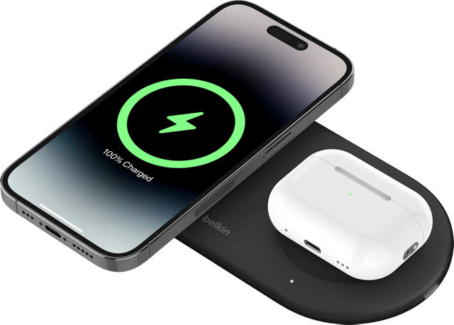 Belkin BoostCharge Pro 2-in-1 MagSafe und Qi2 Kabelloses Ladegerät 15 W Schwarz - Bild 1