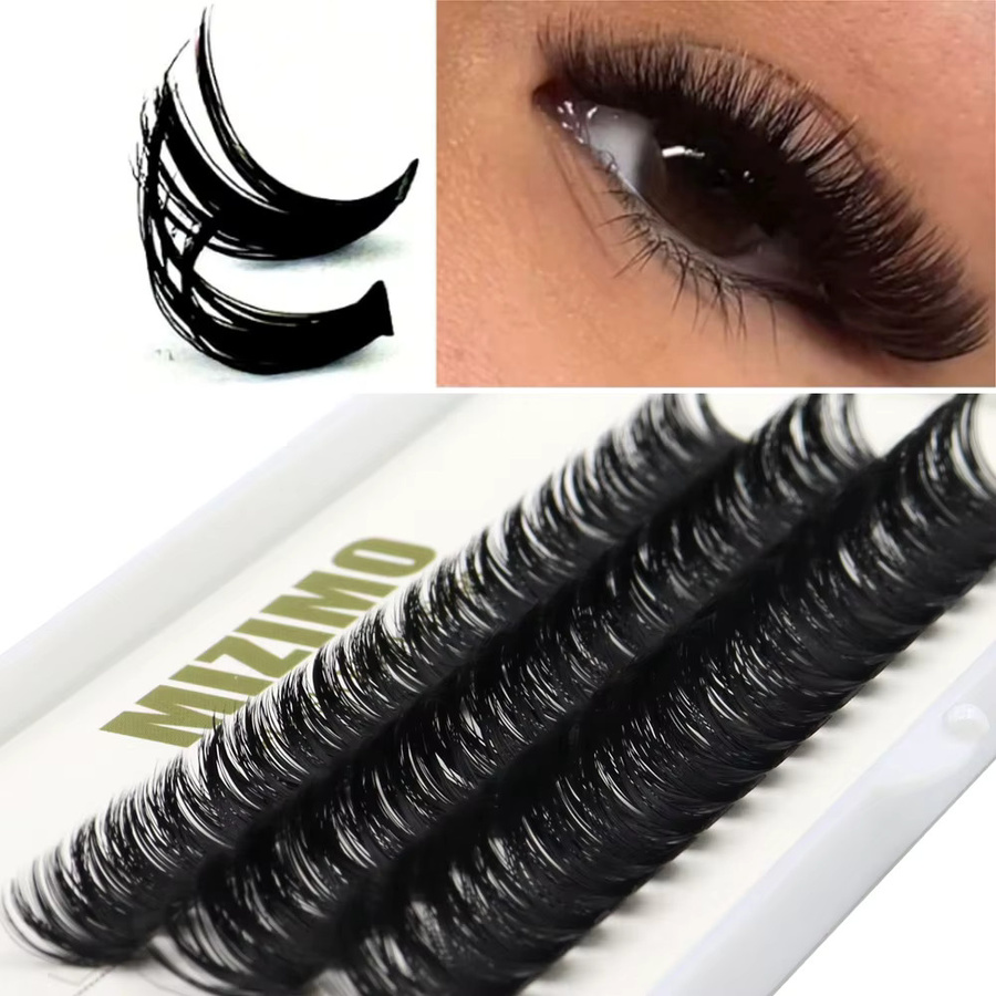 MIZIMO Falsche Wimpern, 3 Reihen segmentiert, Schwarz, Unisex - Bild 3