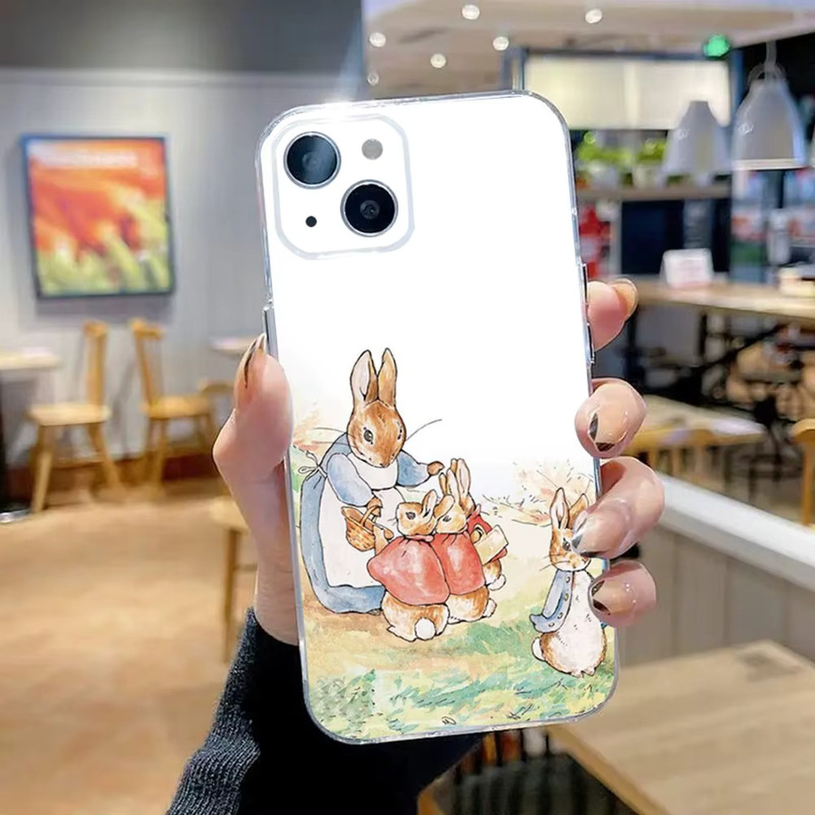 P-Peter Rabbits Handyhülle aus transparentem Silikon für iPhone 16, 15, 14, 13, 12, 11, XR, XS, X, 7, 8, SE und Mini - Bild 2