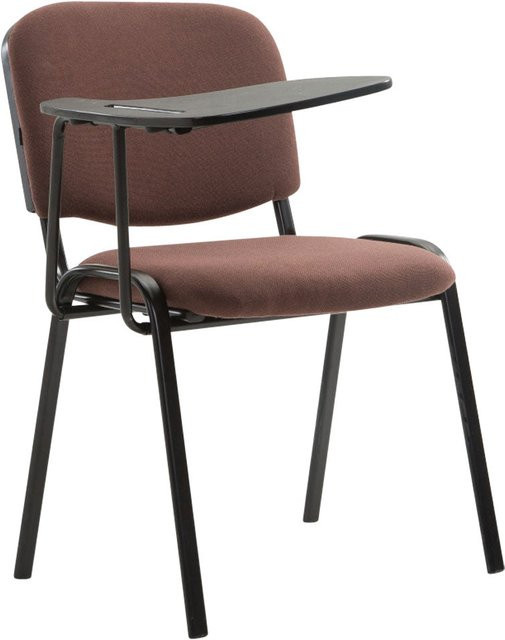 TPFLiving Besucherstuhl Keen mit Klapptisch, Stoffbezug in Braun, Gestell in Schwarz, B/T/H: 53 x 71 x 81 cm - Bild 1