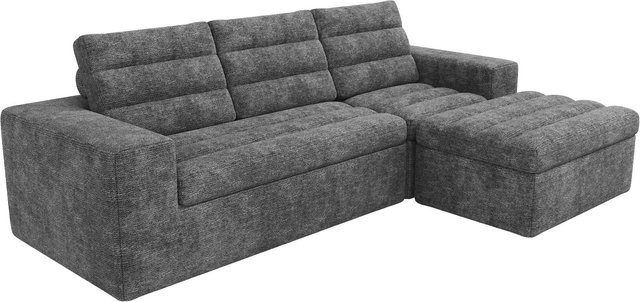 Merax Cloud L-Form Ecksofa aus Chenille in Hellgrau, modulares Polstersofa mit Sitzkissen - Bild 1