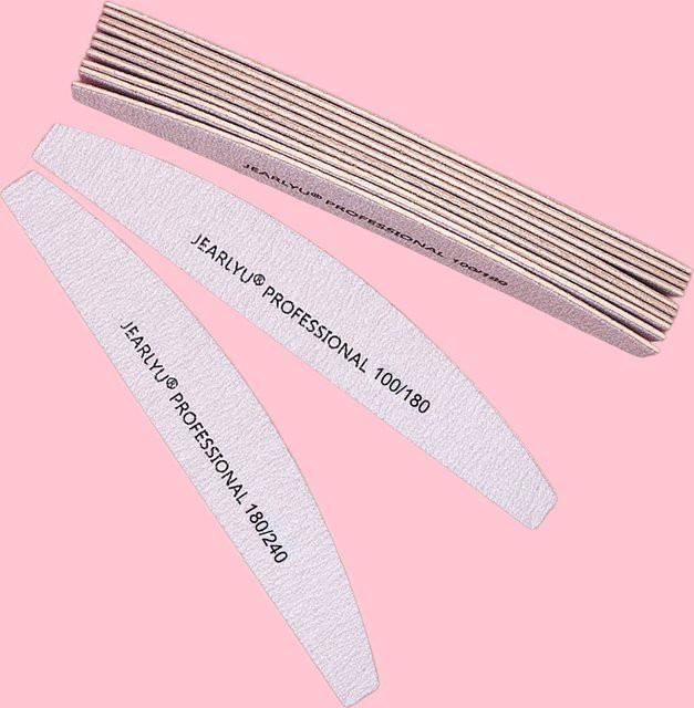 JEARLYU Nagelfeilen-Set aus Holz, 10-teilig, Körnung 100/180 und 180/240, Unisex - Bild 1