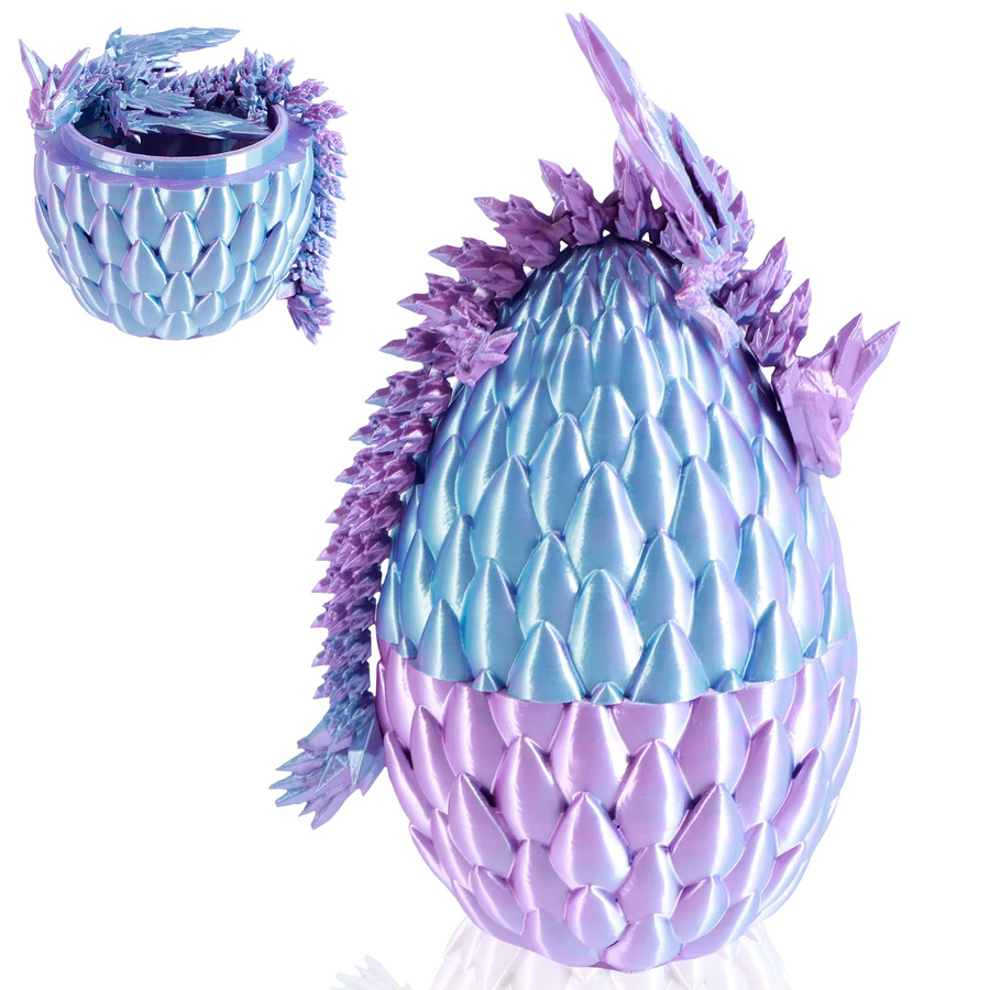 3D-gedruckter Drache mit Drachenei, flexibel, drehbar, Drachenspielzeug - Bild 4