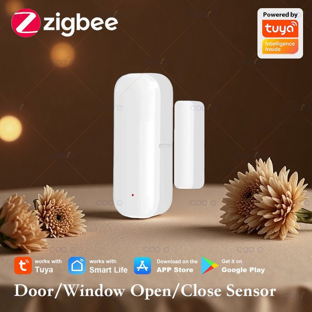 Coolo Zigbee 3.0 Tür- und Fenstersensor in Weiß für Tuya Smart Life und Z2M zur intelligenten Sicherheit und Diebstahlschutz-Überwachung - Bild 1