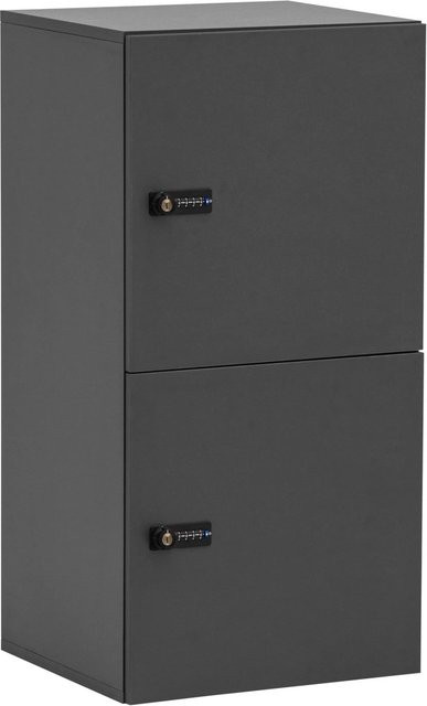 Schildmeyer Spind Locked 2T mit Zahlenschloss in Anthrazit, B/T/H: 92,6 x 45,4 x 40,7 cm - Bild 1