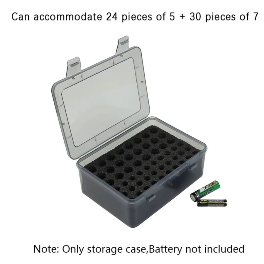 Batterie-Aufbewahrungsbox Organizer für 54 AA und AAA Batterien in Schwarz und Transparent - Bild 5