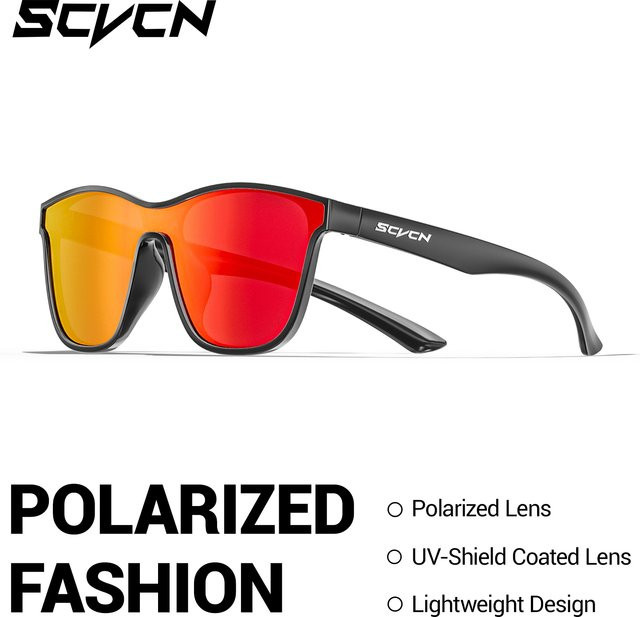 SCVCN Sonnenbrille Herren, Vollrand, Schwarz, Kunststoff, polarisiert - Bild 1