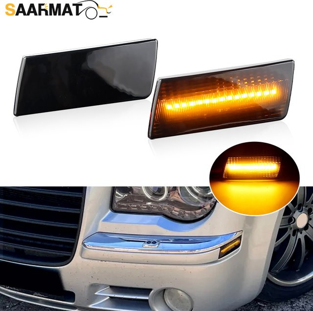 2er-Set LED Seitenmarkierungsleuchten für Chrysler 300 und 300C (2005-2010), Front Stoßstange Blinker Zubehör, OEM: 4805860AA, Marke SAARMAT - Bild 1
