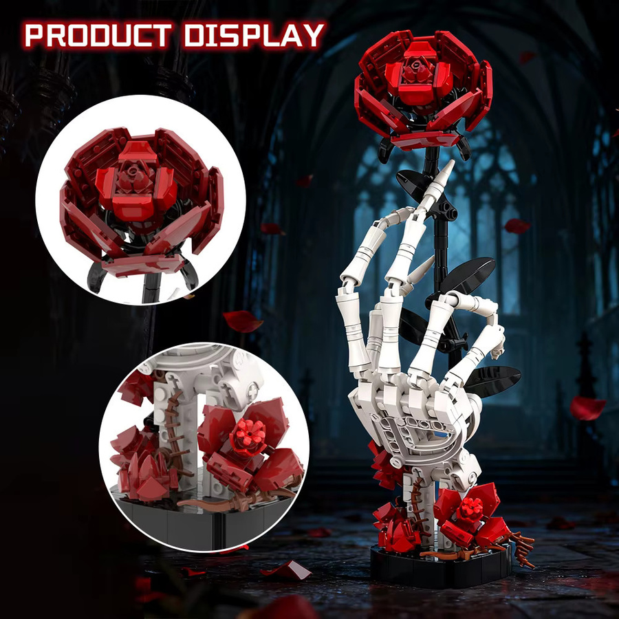 wishiot Skeleton Hand Rose Modell, Bausteine, 357 Teile - Bild 3