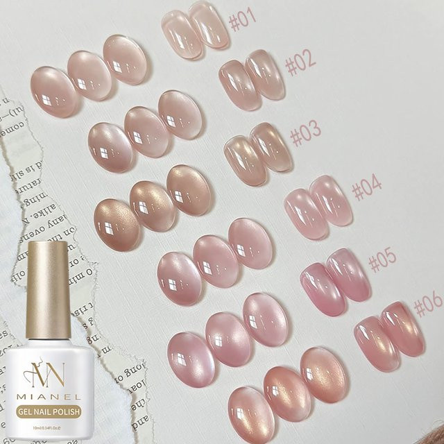 MIANEL Lover Cat Eye Gel Nagellack, Nude Pink, Schimmernd, 10 ml - Bild 1