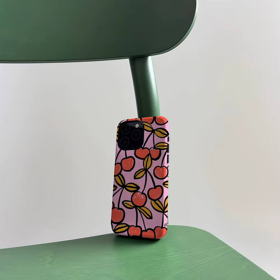 CaseLumi Matte Bumper Schutzhülle für iPhone 13 bis 17 Pro Max mit MagSafe Kompatibilität in C-Cherry Pop - Bild 5