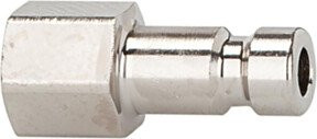 Riegler Nippel für Kupplungen NW 2,7 aus Edelstahl 1.4305 in Silber, G 1/8 IG, SW 12 - Bild 1