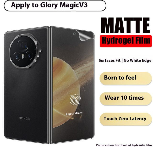 3-in-1 Hydrogel-TPU-Displayschutzfolie für Honor Magic V3, Magic V, Magic Vs und Magic v2, matt und transparent, inklusive Scharnieraufkleber - Bild 1