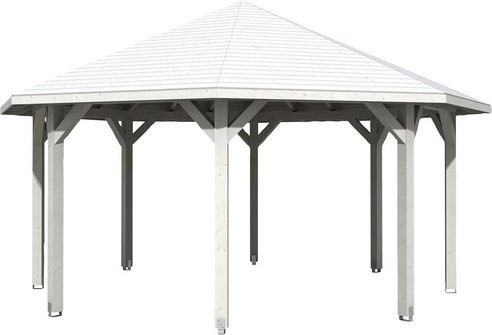 Skan Holz Pavillon Nice 3 aus Leimholz in Weiß B/T/H: 557 x 347 x 557 cm - Bild 3