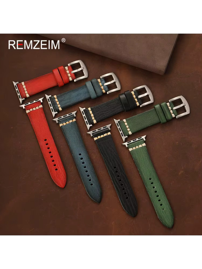 REMZEIM Uhrenarmband Kalbsleder, Schwarz - Bild 2