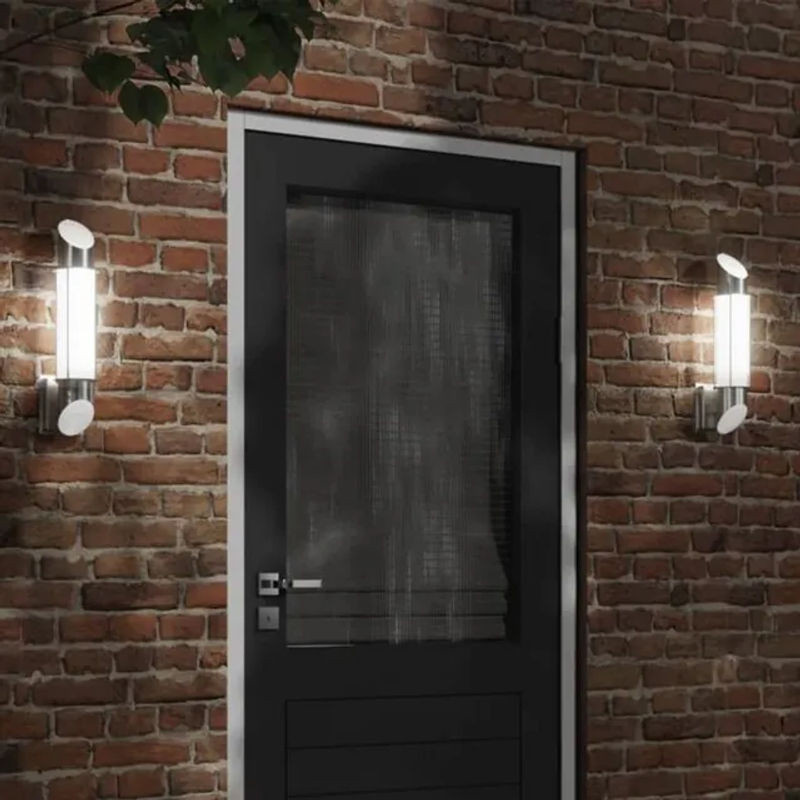 Vidaxl Außenwandleuchte Modern aus Edelstahl und Polycarbonat in Silber mit E27 Fassung und IP44 Schutzart - Bild 1