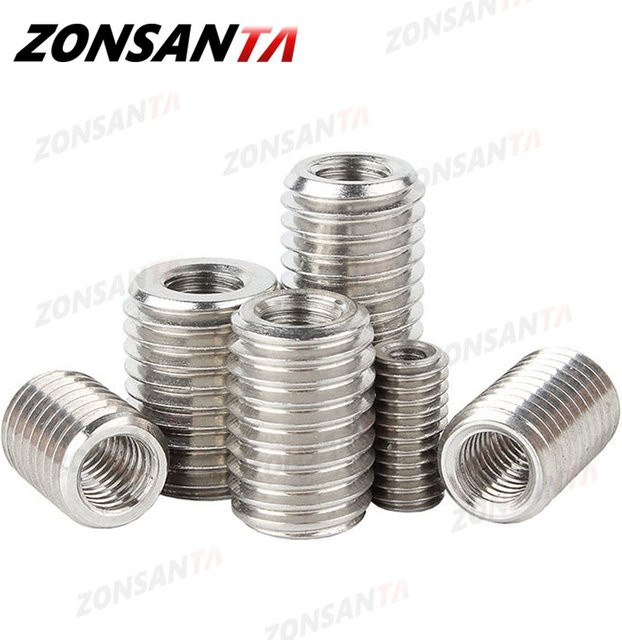 Einsatzhülse Konverter Adapter aus 304 Edelstahl mit Innen- und Außengewinde in Silber - Bild 1