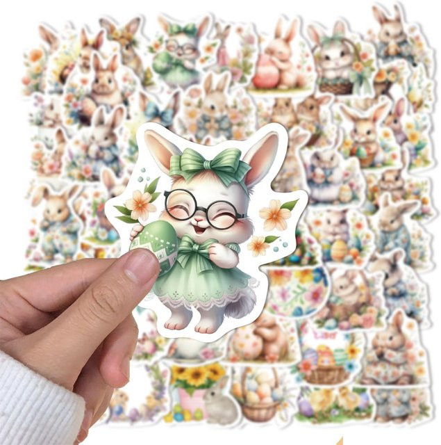 Rspctou Vintage Cartoon Osterhase Graffiti-Aufkleber, 10-teiliges Set - Bild 1