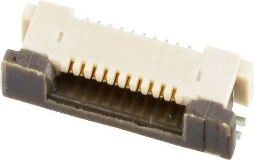 Molex FFC/FPC-Anschluss mit 10 Polen, Rastermaß 0,5 mm, Farbe Weiß/Gold, 545501071 - Bild 1