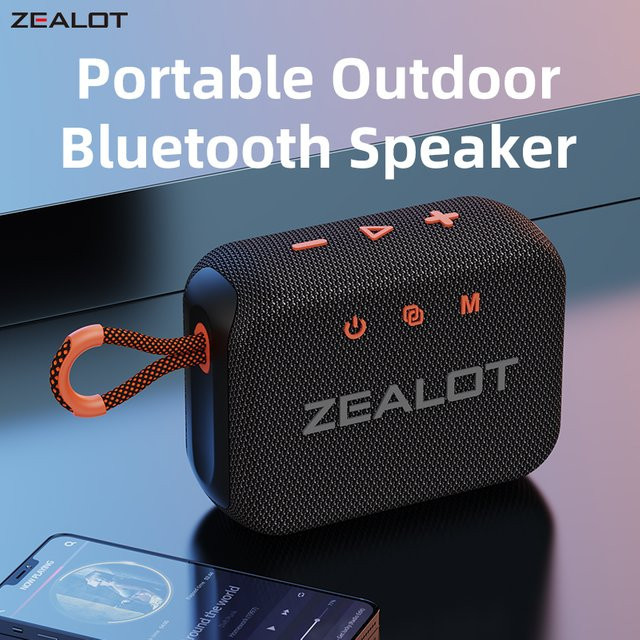 Zealot S75 Tragbarer Outdoor-Bluetooth-Lautsprecher mit Dual-Treiber, IPX6 wasserdicht, Schwarz - Bild 1