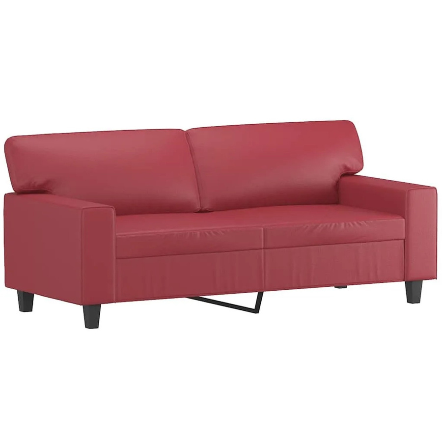vidaXL 2-Sitzer-Sofa in Weinrot mit Kunstleder-Bezug und modernem Design - Bild 2