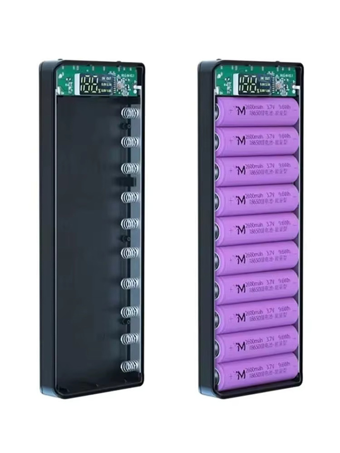 Mrgabwte Powerbank Gehäuse für 10x 18650 Akkus mit Dual USB und Typ C Anschluss in Weiß - Bild 5