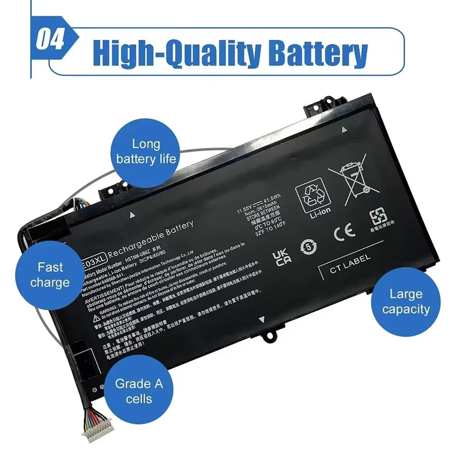 HP SE03XL Ersatzakku für Pavilion 14 14-AL000 14-AL125TX TPN-Q171, 11,55 V 3450 mAh, Schwarz - Bild 3
