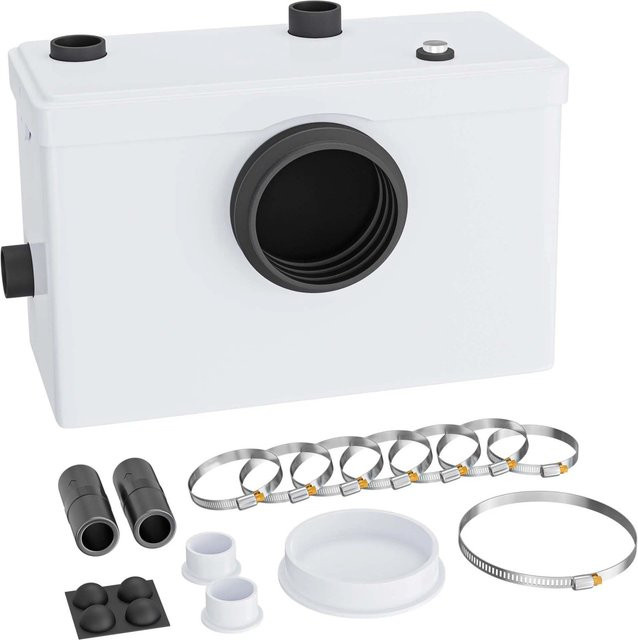 Wiltec Kleinhebeanlage 3in1 mit Häcksler für WC und Schmutzwasser, 600W, Weiß - Bild 1