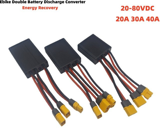 GUSTAVO E-Bike Doppelbatterie-Entladekonverter Dual-Batterie-Parallelmodul Umschalter Schwarz 20–80 V 20 A/30 A/40 A - Bild 1