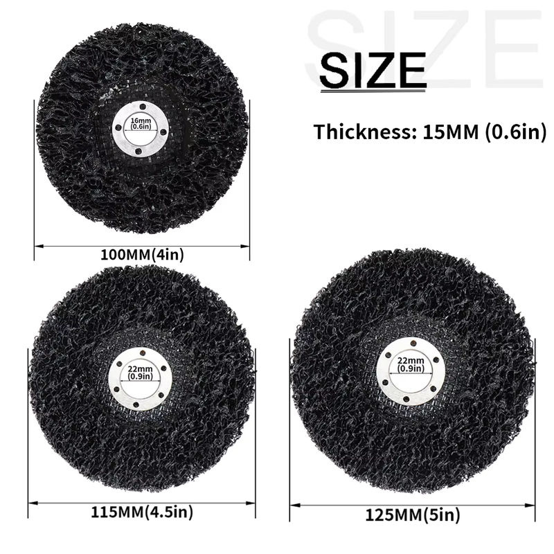 SI FANG Korallen Polierscheiben Set aus Poly-Streifen für Edelstahl und Metall, Diamant Schleifscheiben für Winkelschleifer, Durchmesser: 100 mm, 115 mm oder 125 mm - Bild 2