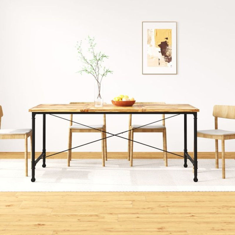 Vidaxl Esstisch aus massivem Mangoholz in Braun im Industrial Retro Design, Breite: 180 cm - Bild 1