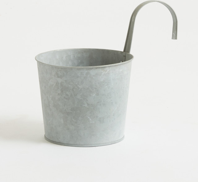 Hängender Blumentopf aus Metall von BLUME2000 in Grau mit Haken für den Balkon, 2,5 Liter - Bild 1