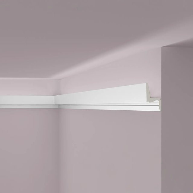 NOEL & MARQUET NMC IL7 Memory ARSTYL Eckleiste Stuckleiste für indirekte Beleuchtung, Weiß, H x B x T: 9,2 x 5 cm x 200 cm - Bild 1