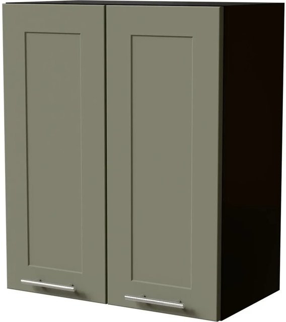 Feldmann-Wohnen Hängeschrank Oslo Küchenschrank in Schwarz und Reed Green Matt B/T/H: 60 x 32,5 x 72 cm - Bild 1