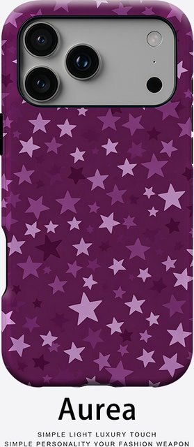 Potdemiel Aurea Case Matte Bumper MagSafe kompatible iPhone Hülle in Lila Sternenoptik - Bild 1