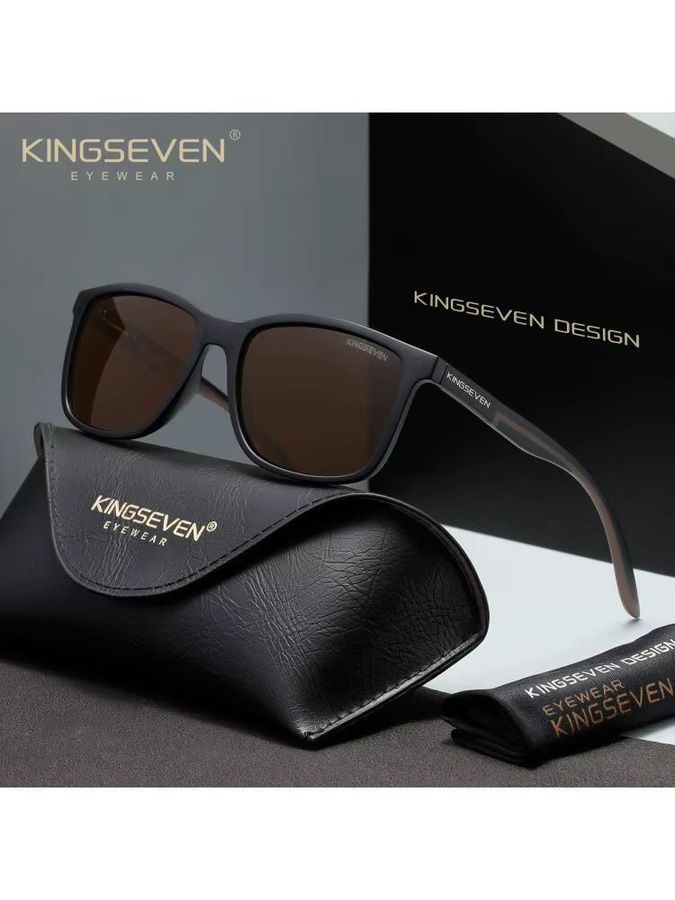 KINGSEVEN Sonnenbrille, Rechteckig, Vollrand, TR90, Polarisiert, Unisex - Bild 3