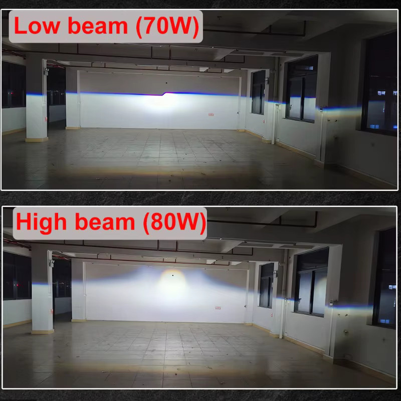 Veclumin A9 Pro Dual Lens Hochleistungs-Auto-LED-Scheinwerfer in Schwarz, 80 W, H4 H11 12+1 Glühbirnen (4575 + 5050) mit 3 Zoll Doppellampenbecher - Bild 3