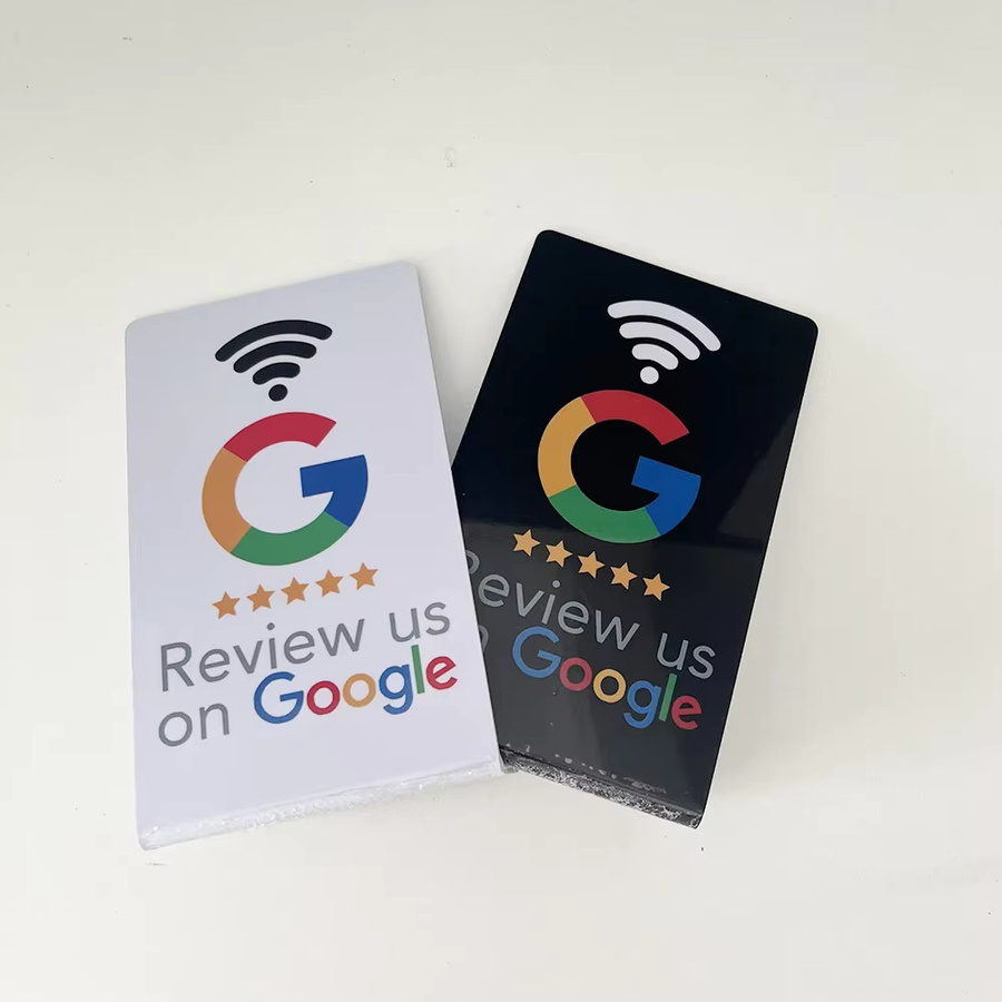 Programmierbare Google Review NFC-Stationstabelle in Weiß, 13,56 MHz NFC-Display Biegekarte als stehende Markenhalterung - Bild 2