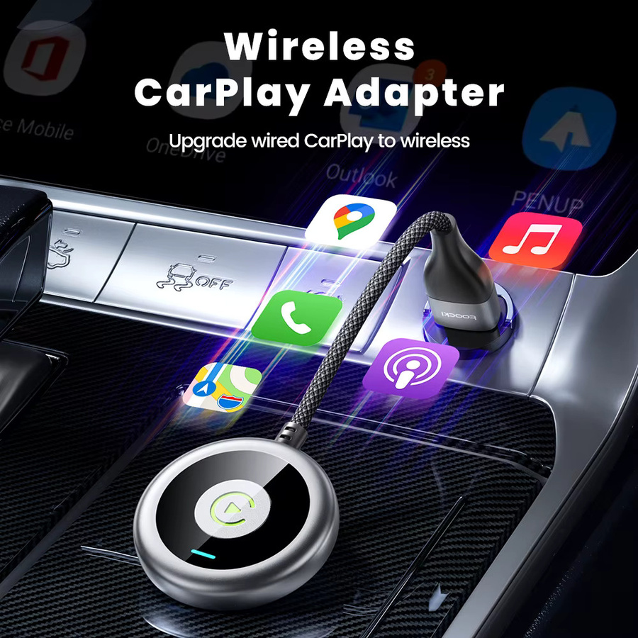Toocki Wireless CarPlay Adapter mit Bluetooth 5.0 in Silber für Audi, BMW, Toyota und Ford - Bild 2