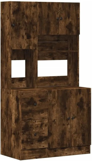 vidaXL Küchenschrank aus Holzwerkstoff in Räuchereiche, Braun, B/T/H: 95 x 50 x 180 cm - Bild 1